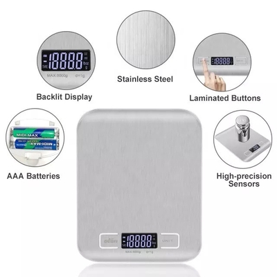 Escala magro eletrônica de aço inoxidável de Digitas do alimento da escala 5Kg 11Lb da cozinha
